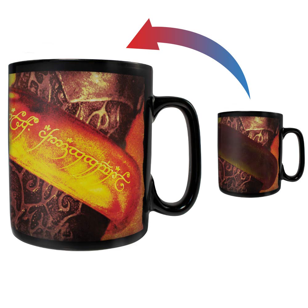 Morphing Mugs con anillo único revelando inscripciones élficas al calor