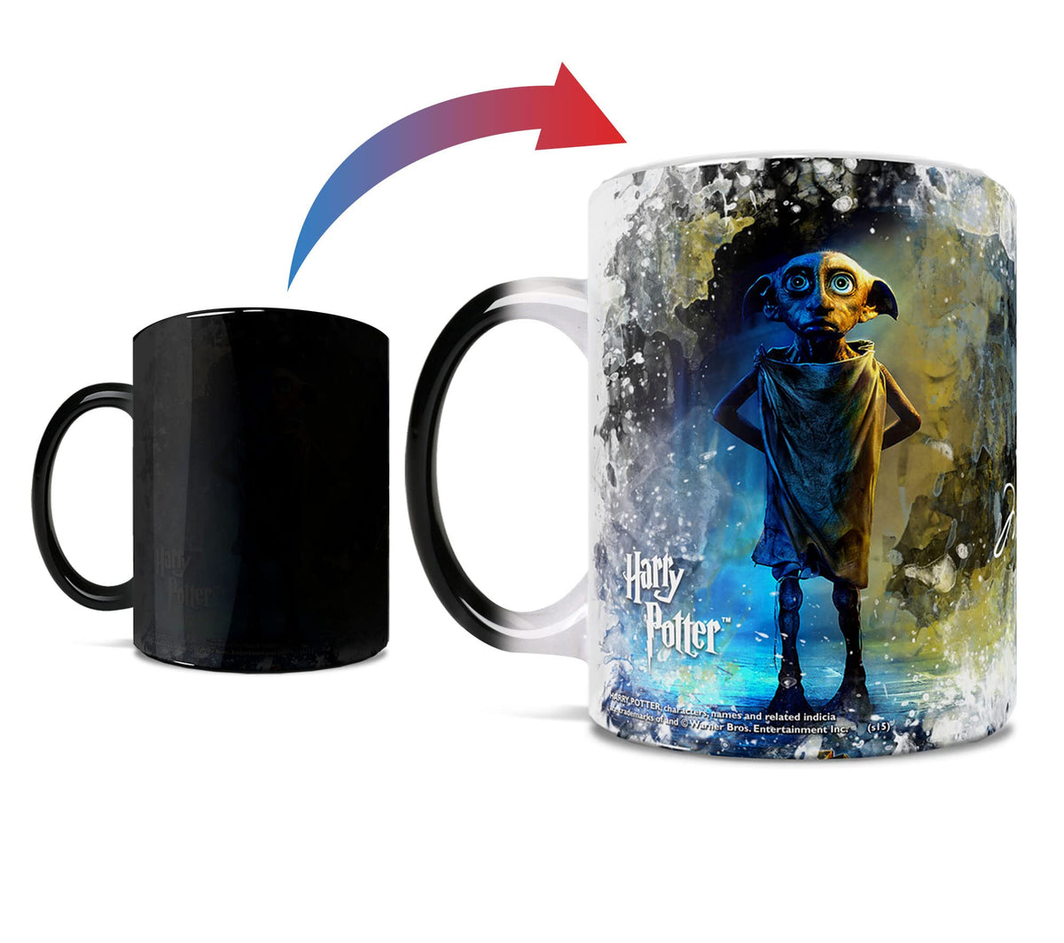 Morphing Mugs Harry Potter Dobby: taza cerámica negra para café diario con estilo.