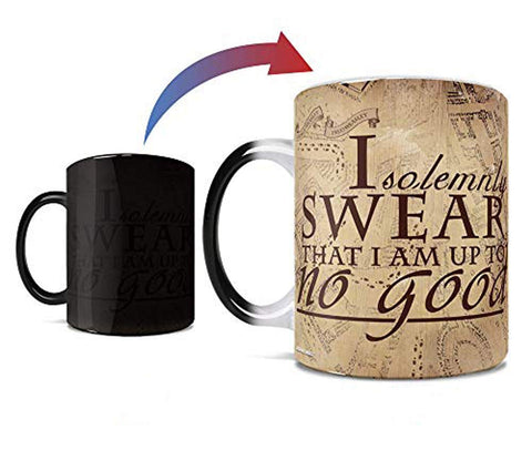 Morphing Mugs Harry Potter: taza negra que revela el mapa Marauders con calor