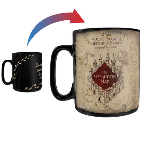 Morphing Mugs Harry Potter revela el Mapa del Merodeador al calor, perfecto para sorpresas.