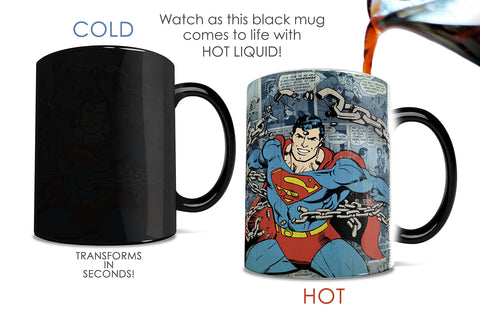 Morphing Mugs Superman: efecto cambio de color al calor para revelar la imagen.