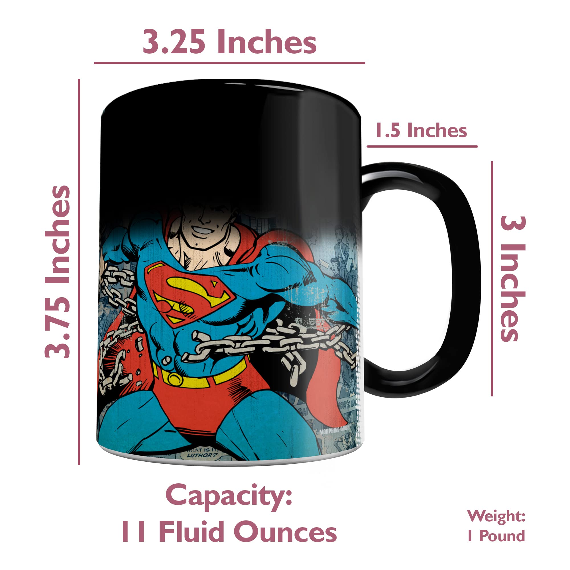 Morphing Mugs Superman: uso diario y colección para aficionados de DC.