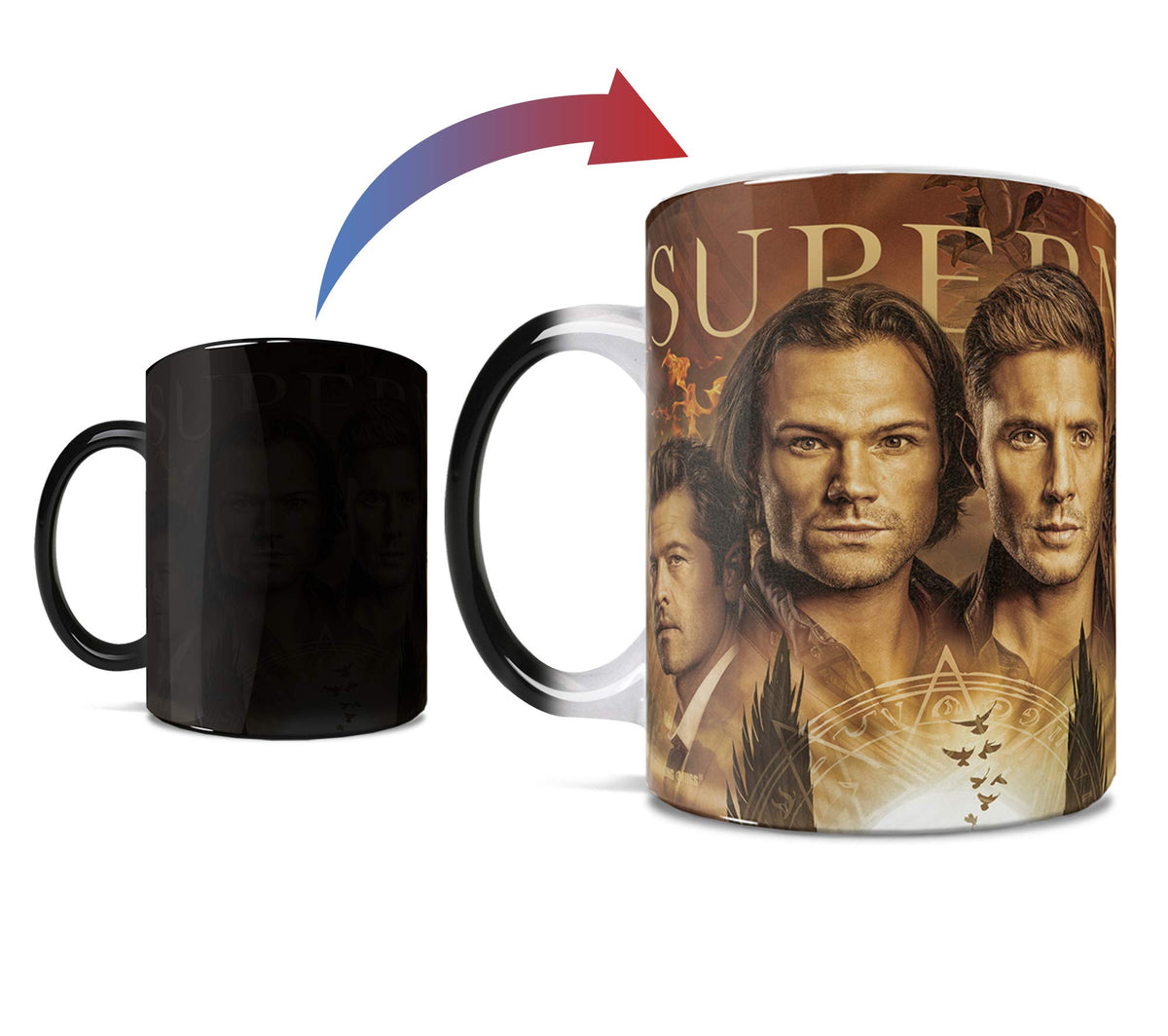 Morphing Mugs Supernatural: Sam y Dean en escena, ideal para coleccionistas.