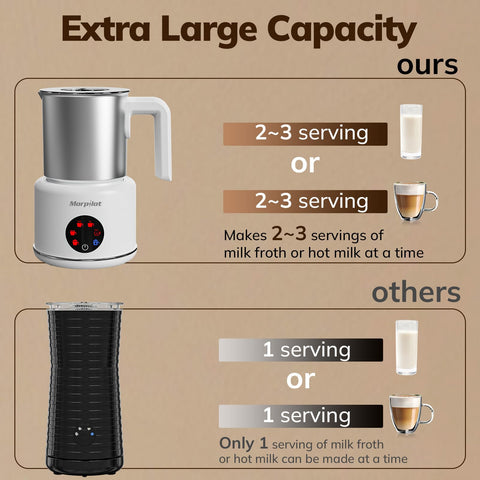Morpilot vaporizador de leche 500 ml espuma cremosa para café con leche