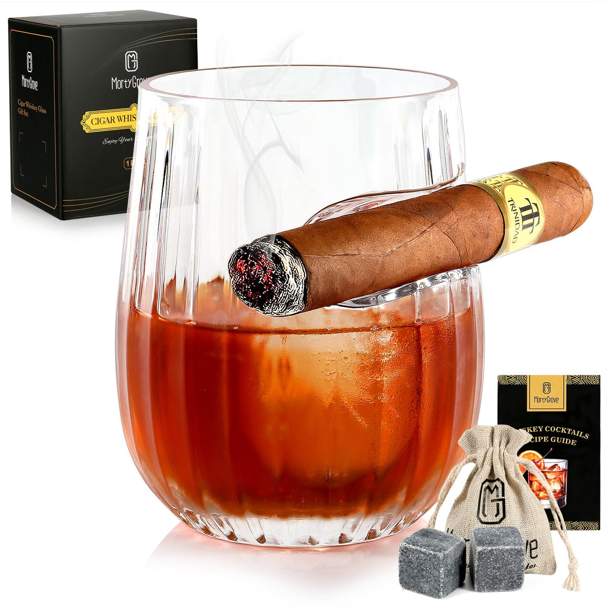 Copa MortyGrove con descanso indentado para cigarro, combinacion ideal para reuniones.