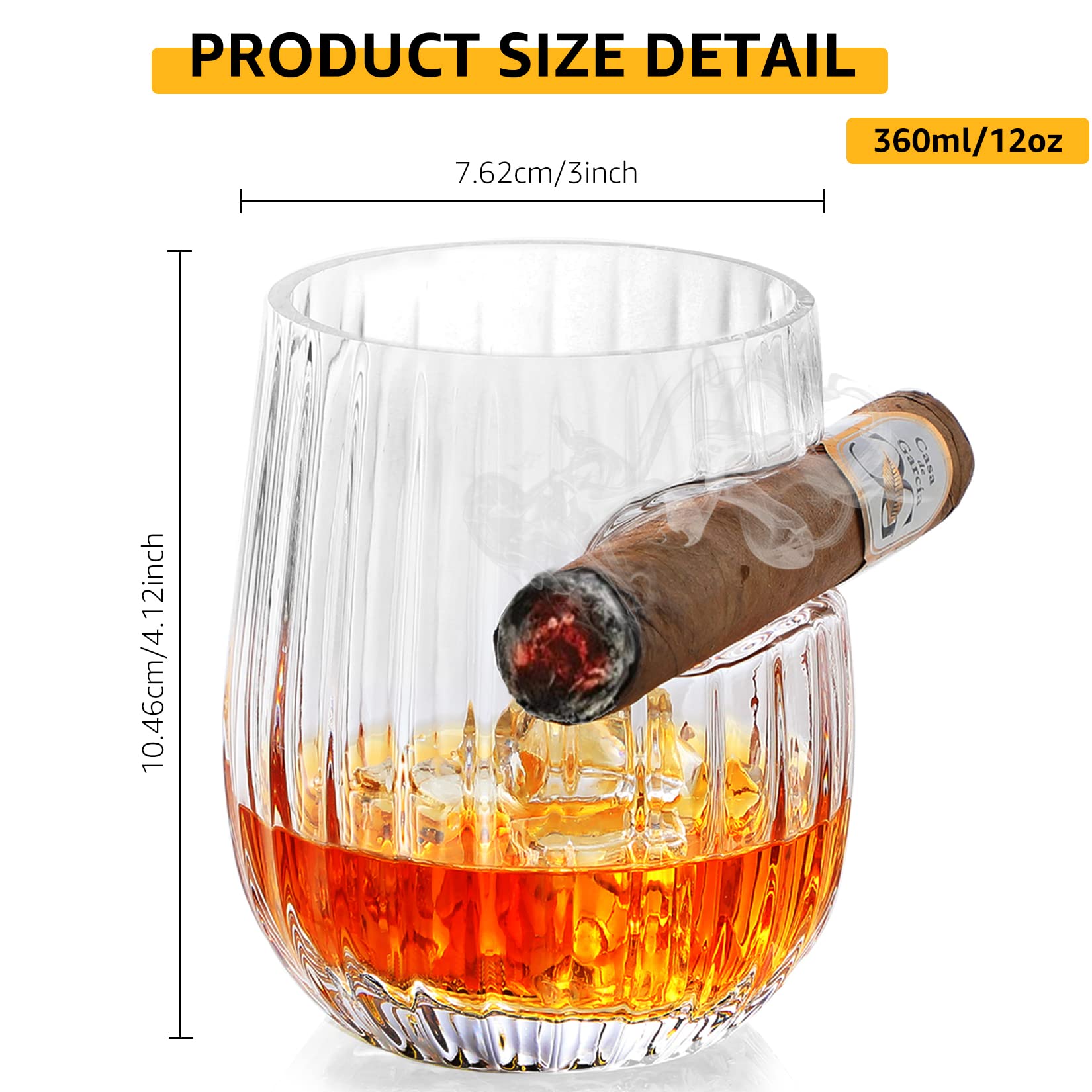 MortyGrove vaso con soporte para cigarro, facilita disponer el cigarro durante la degustacion.