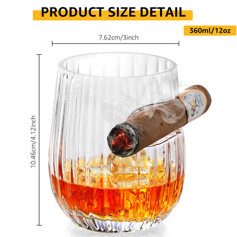 MortyGrove vaso con soporte para cigarro, facilita disponer el cigarro durante la degustacion.