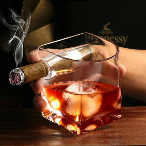 Vaso de whisky de cristal MortyGrove 9,5 oz con borde suave.