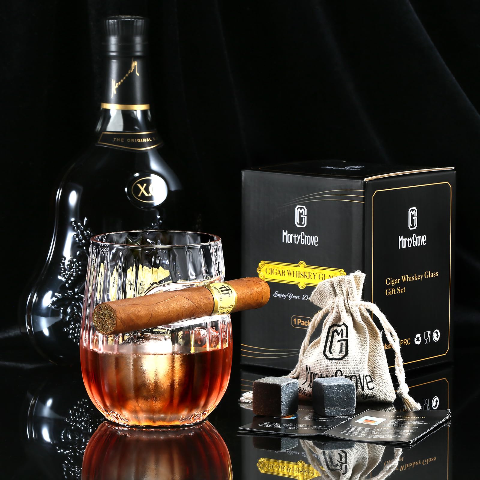 Piedras para whisky MortyGrove, enfriamiento suave sin dilucion.