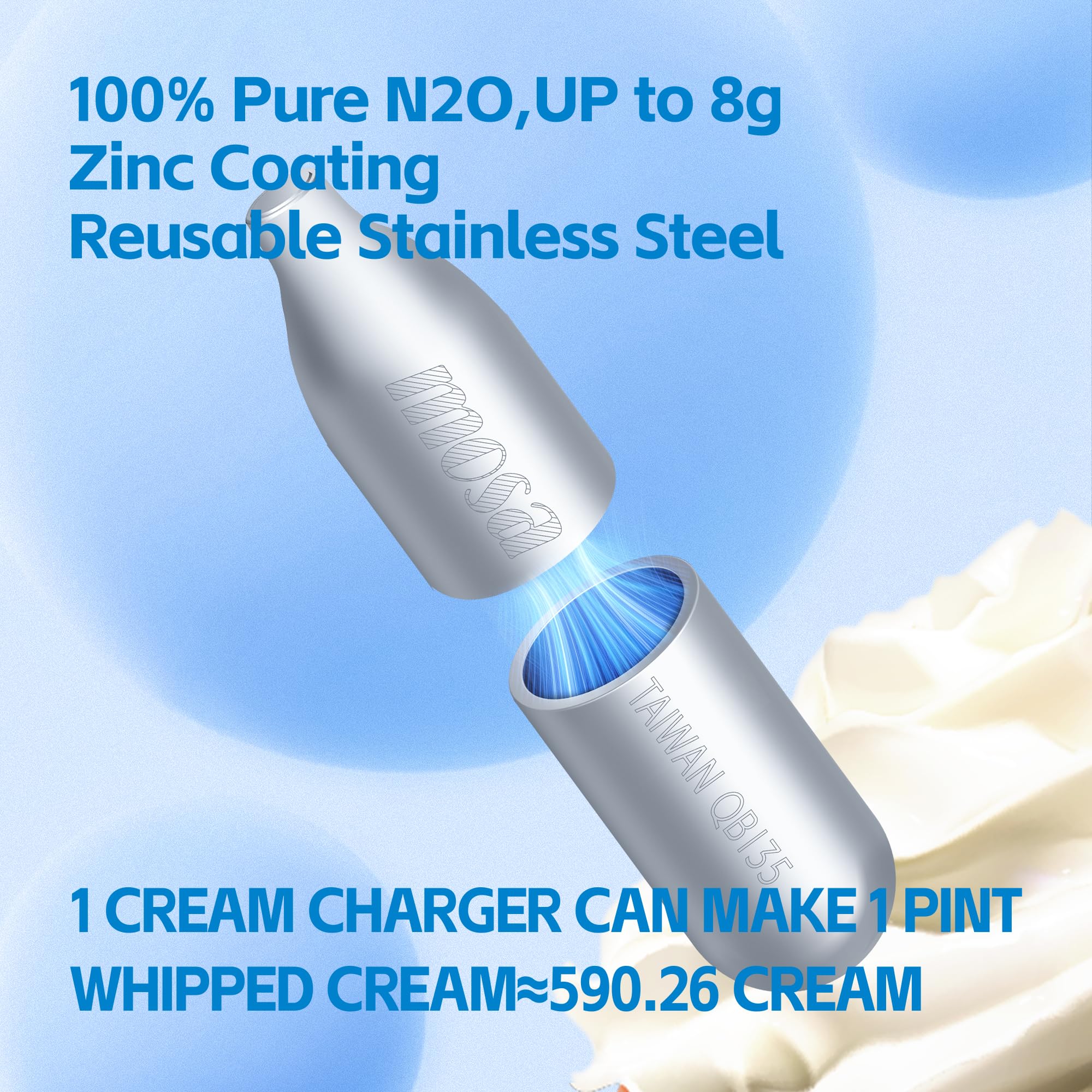 MOSA 10 paquetes de unidades para reemplazo de sifones de crema