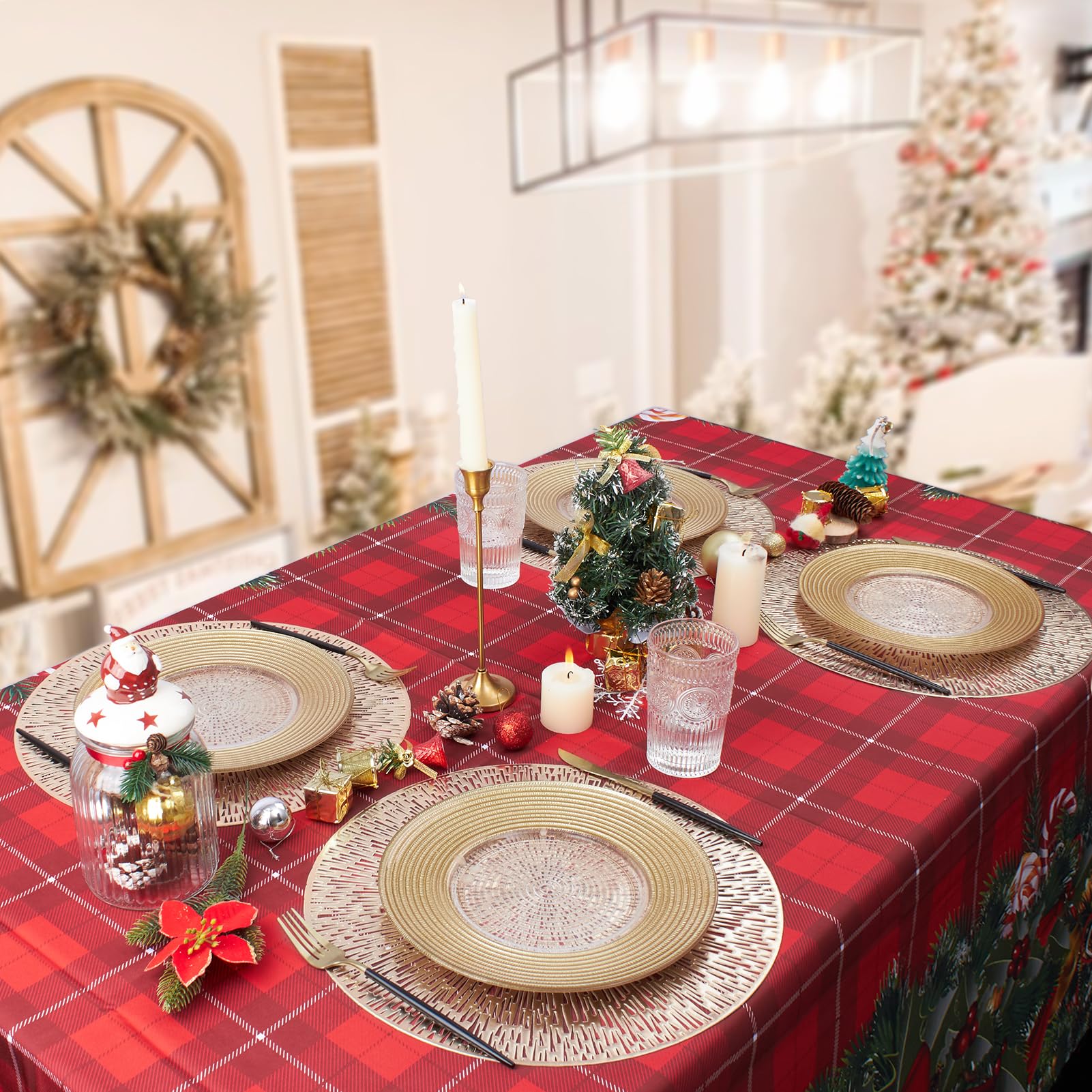 Mantel dorado MOSAYT en bodas, añade elegancia y facilidad de limpieza.