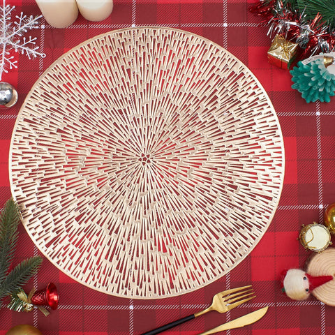 Mantel dorado MOSAYT para comedor, añade brillo y protege la superficie.
