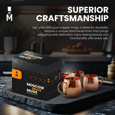 Copas Moscow-Mix de cobre puro, duraderas y que mantienen la bebida fría.
