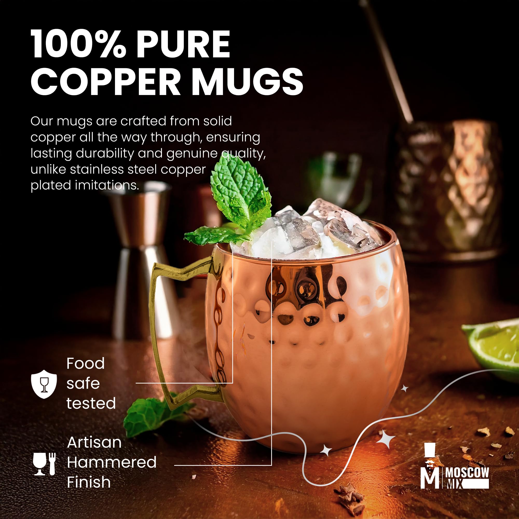 Moscow-Mix uso versátil para cócteles, bebidas sin alcohol y agua fría.