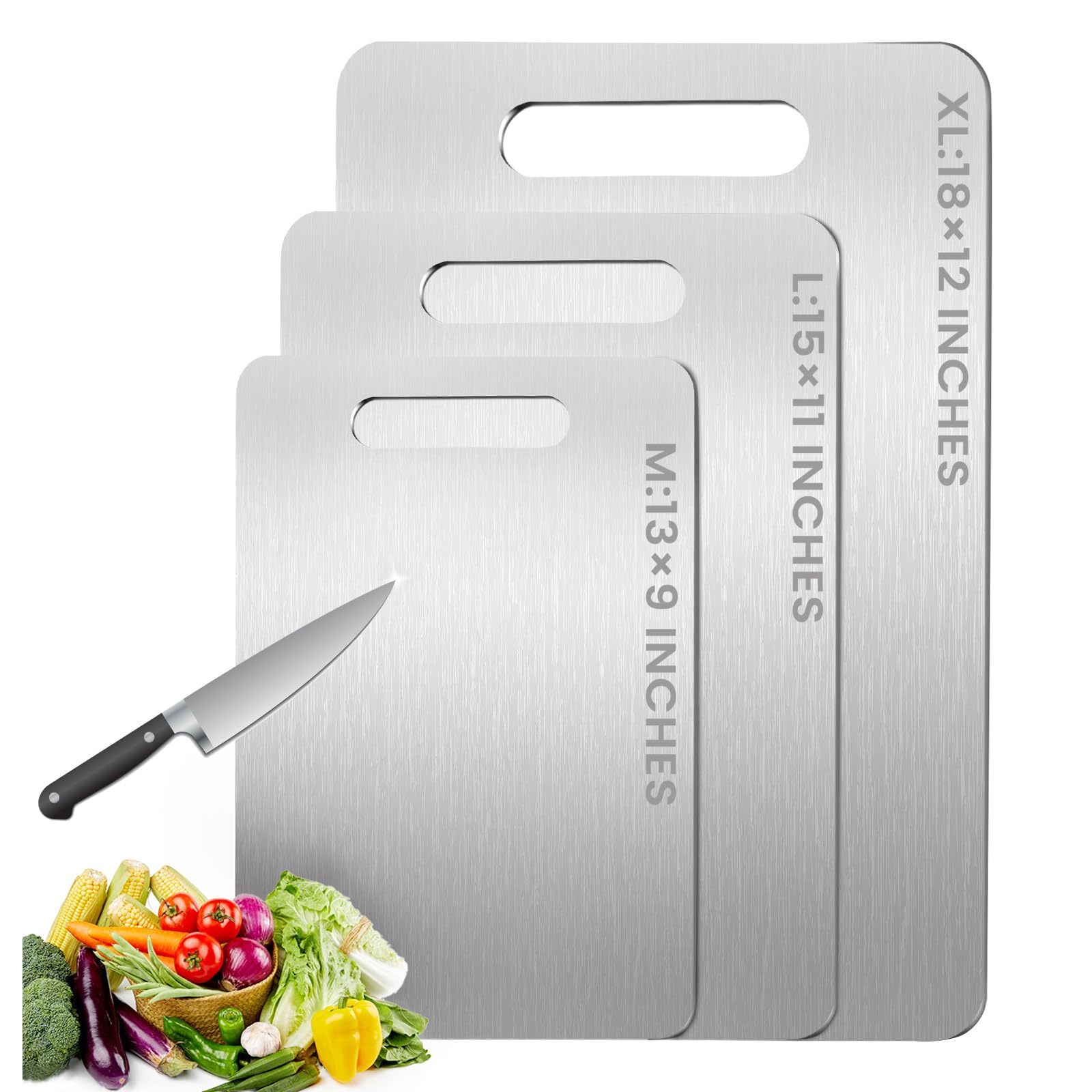 Tabla MOSDOOK de titanio 13x9, superficie lisa para cortar alimentos con seguridad