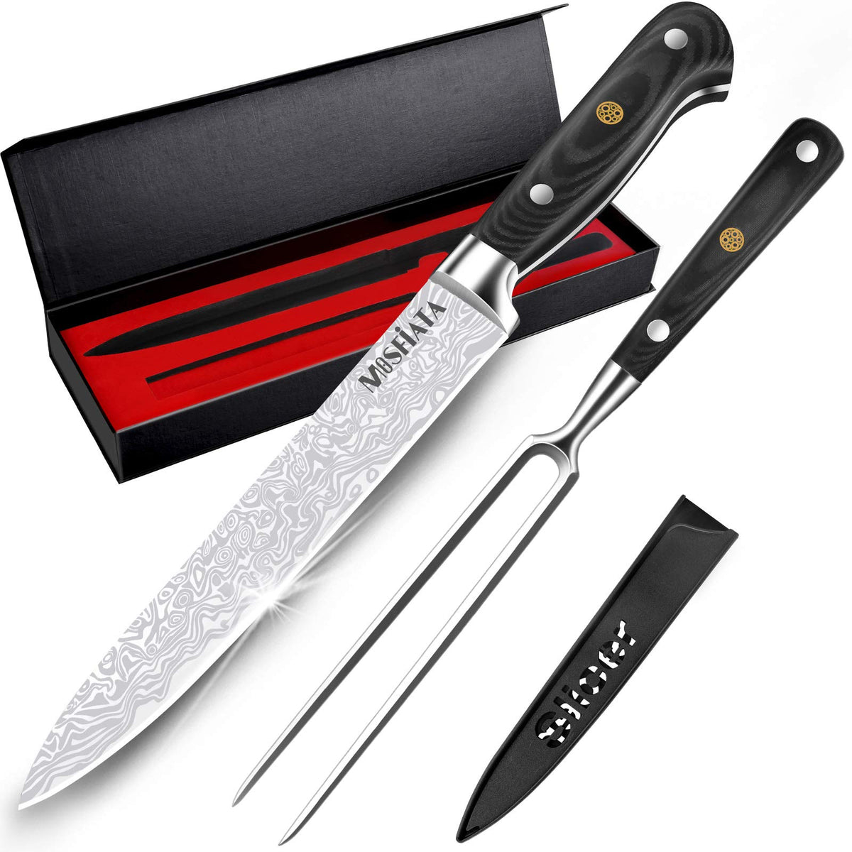 Cuchillo MOSFiATA filetear de 8 pulgadas con filo preciso para carnes.