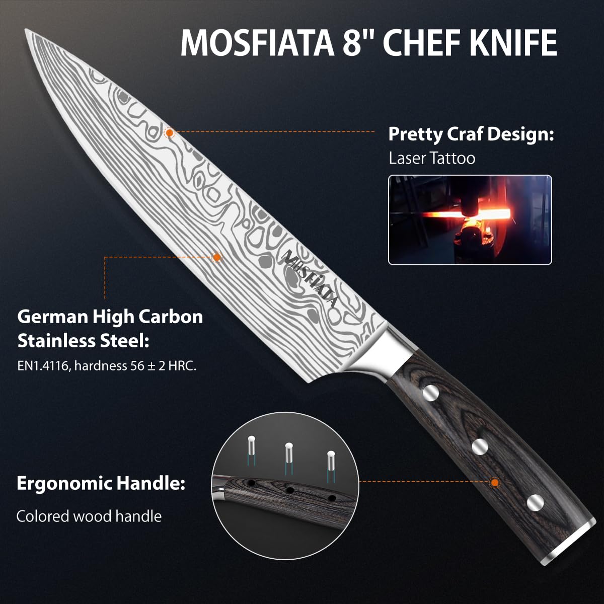 Cuchillo MOSFiATA de utilidad de 5 pulgadas para frutas y quesos
