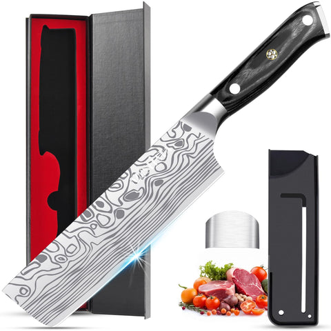MOSFiATA Nakiri 7 pulgadas frente, cortes precisos de verduras