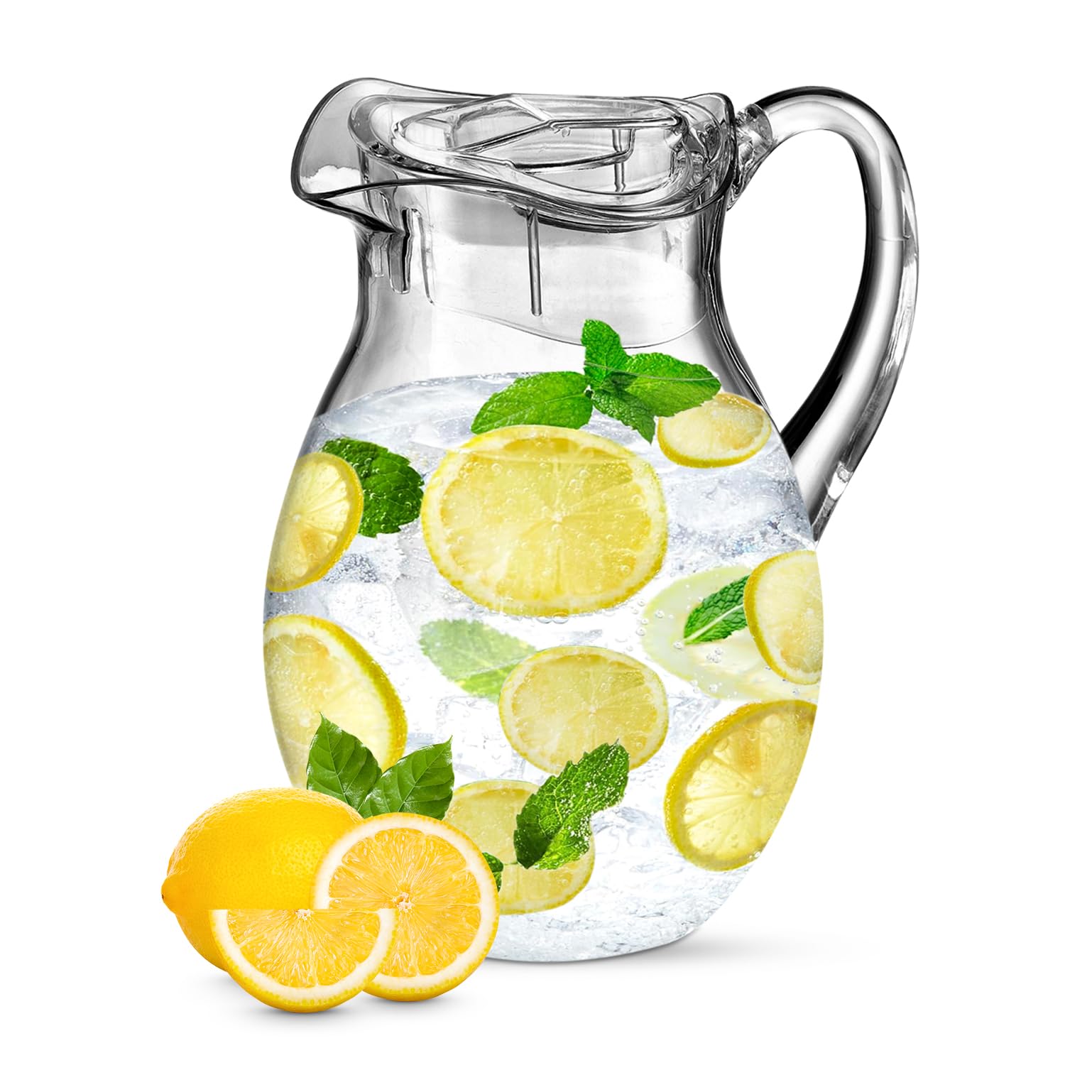 MosJos jarra acrílica, mango ergonómico, fácil de agarrar para verter.