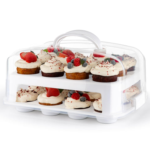 MosJos Solución Banquetes — transporta y exhibe cupcakes.
