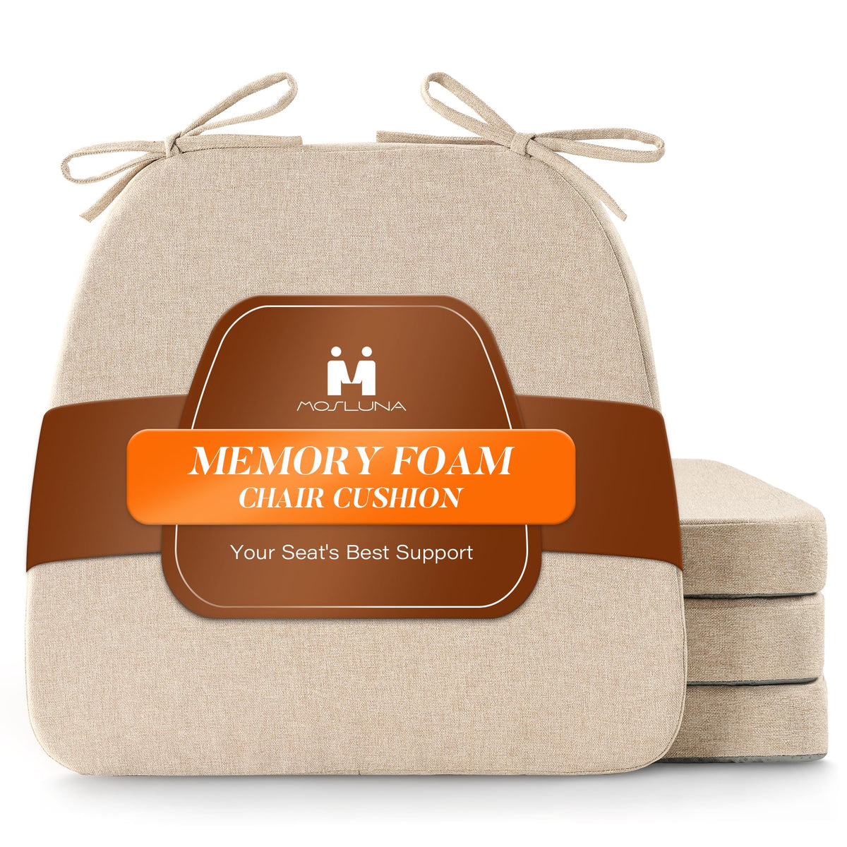 Almohadilla Mosluna para sillas de comedor, espuma de memoria de 2 pulgadas, confort sostenido.