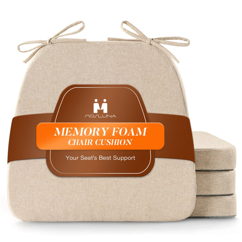 Almohadilla Mosluna para sillas de comedor, espuma de memoria de 2 pulgadas, confort sostenido.