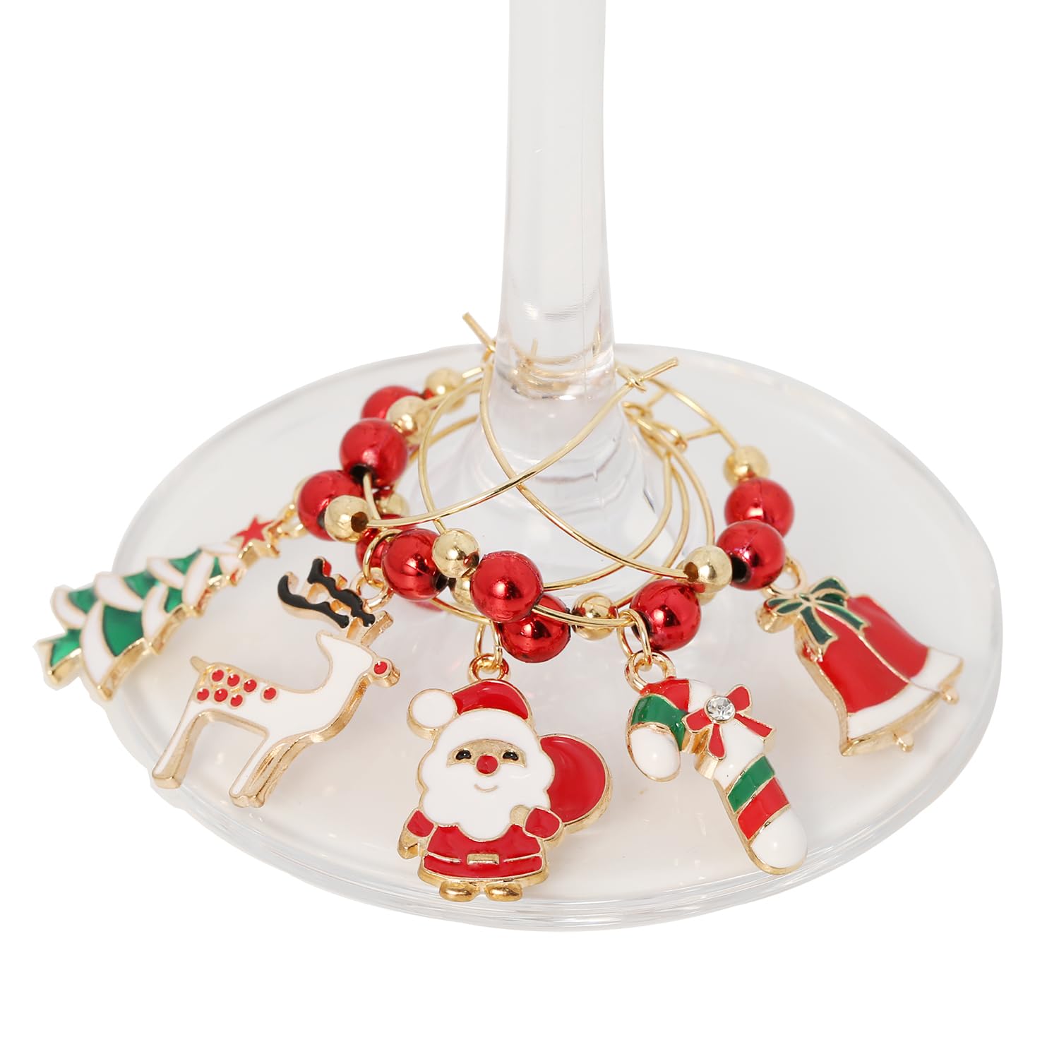 Marcador MOSNLEILA para copa con arbol navideno para decorar y distinguir.