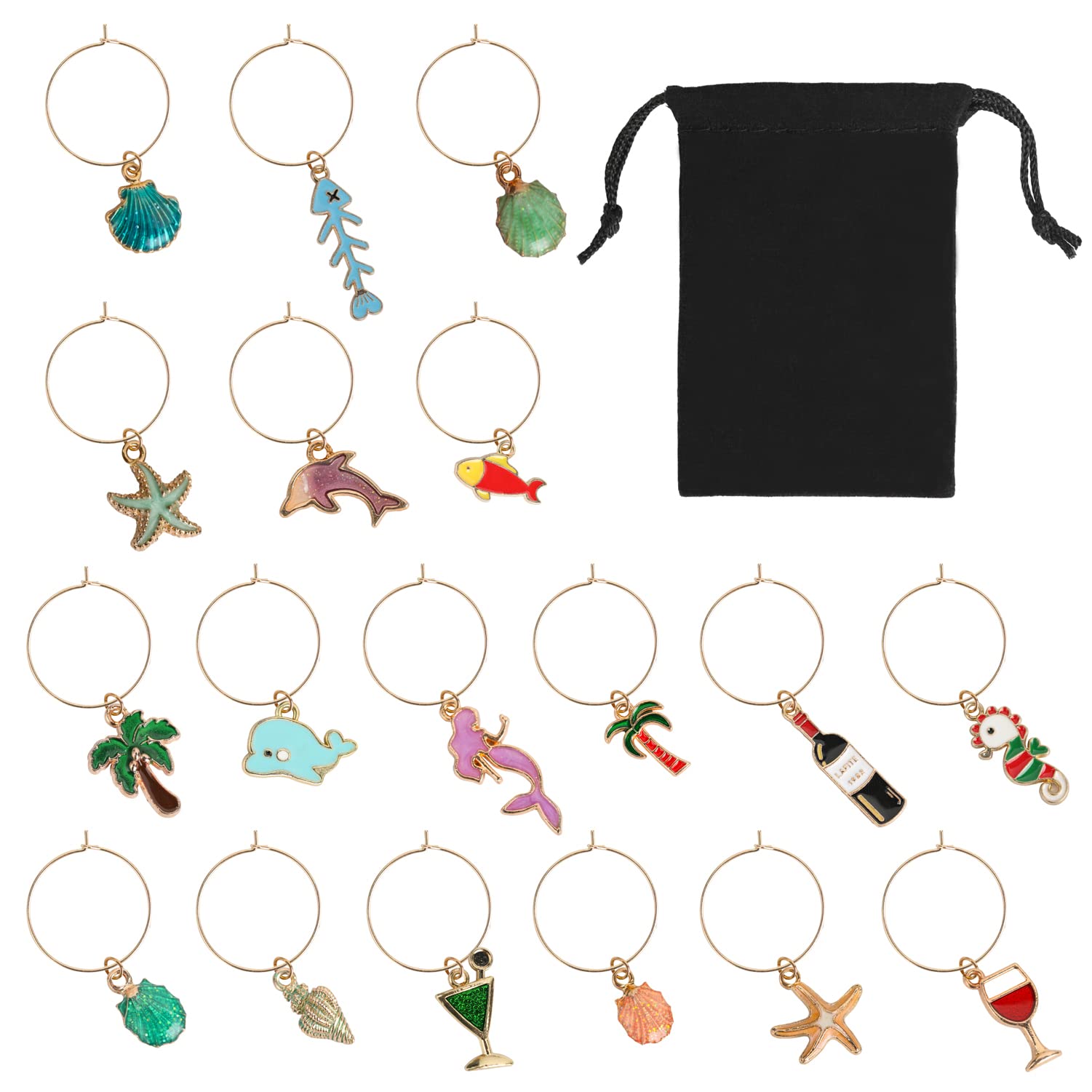MOSNLEILA charms vino playa set identifica copas para fiestas con estilo.