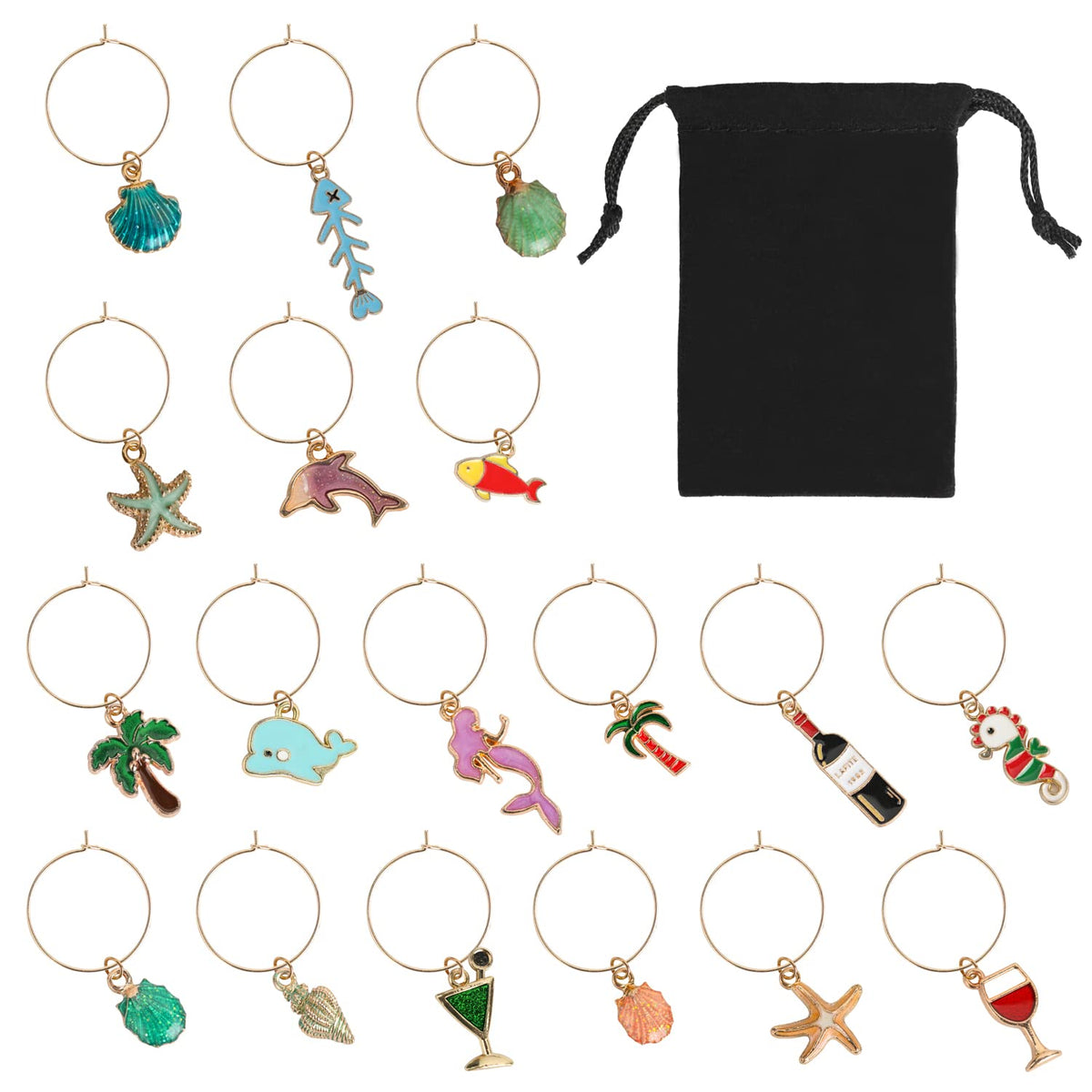 MOSNLEILA charms vino playa set identifica copas para fiestas con estilo.
