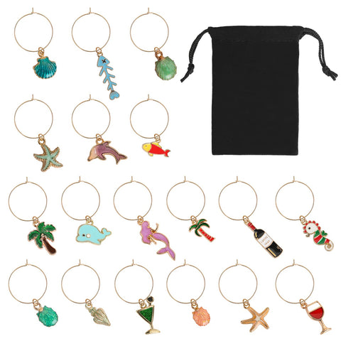 MOSNLEILA charms vino playa set identifica copas para fiestas con estilo.