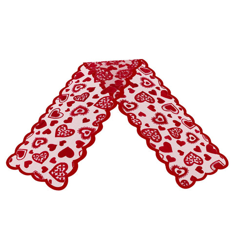 Mosoan corredor de mesa para bodas, encaje rojo añade sofisticación.