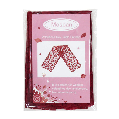 Mosoan corredor de mesa para cena romántica, encaje rojo ofrece ambiente agradable.