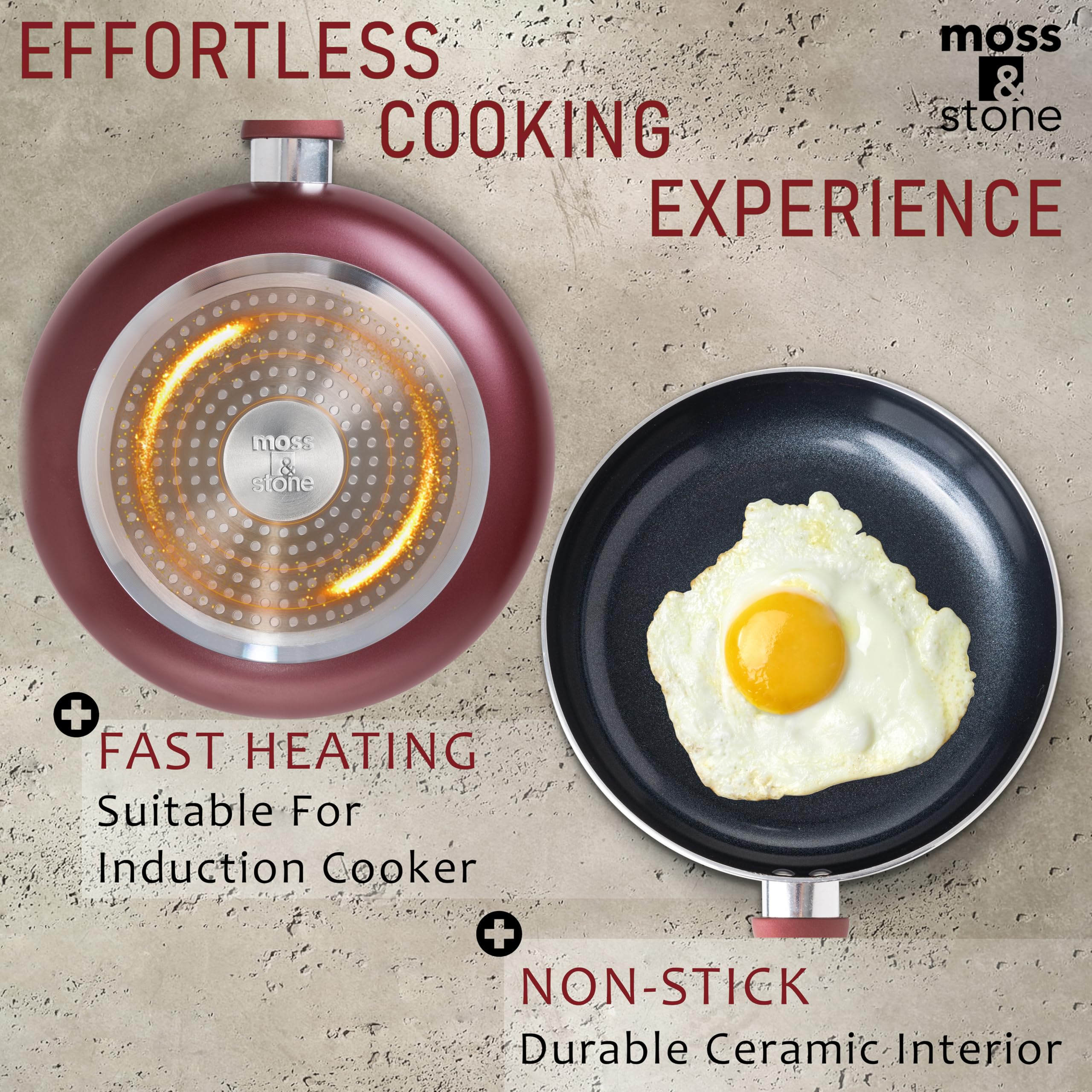 Moss & Stone: base compatible con inducción para calor uniforme.