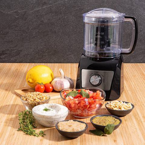Moss & Stone mini-procesador, cable oculto, optimiza el espacio en la cocina.