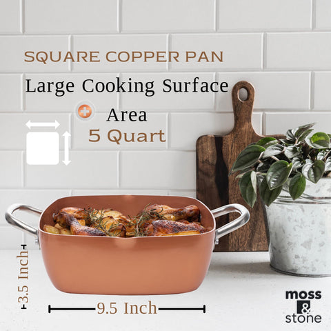 Moss & Stone set cobre versátil para carne, verduras y arroces.