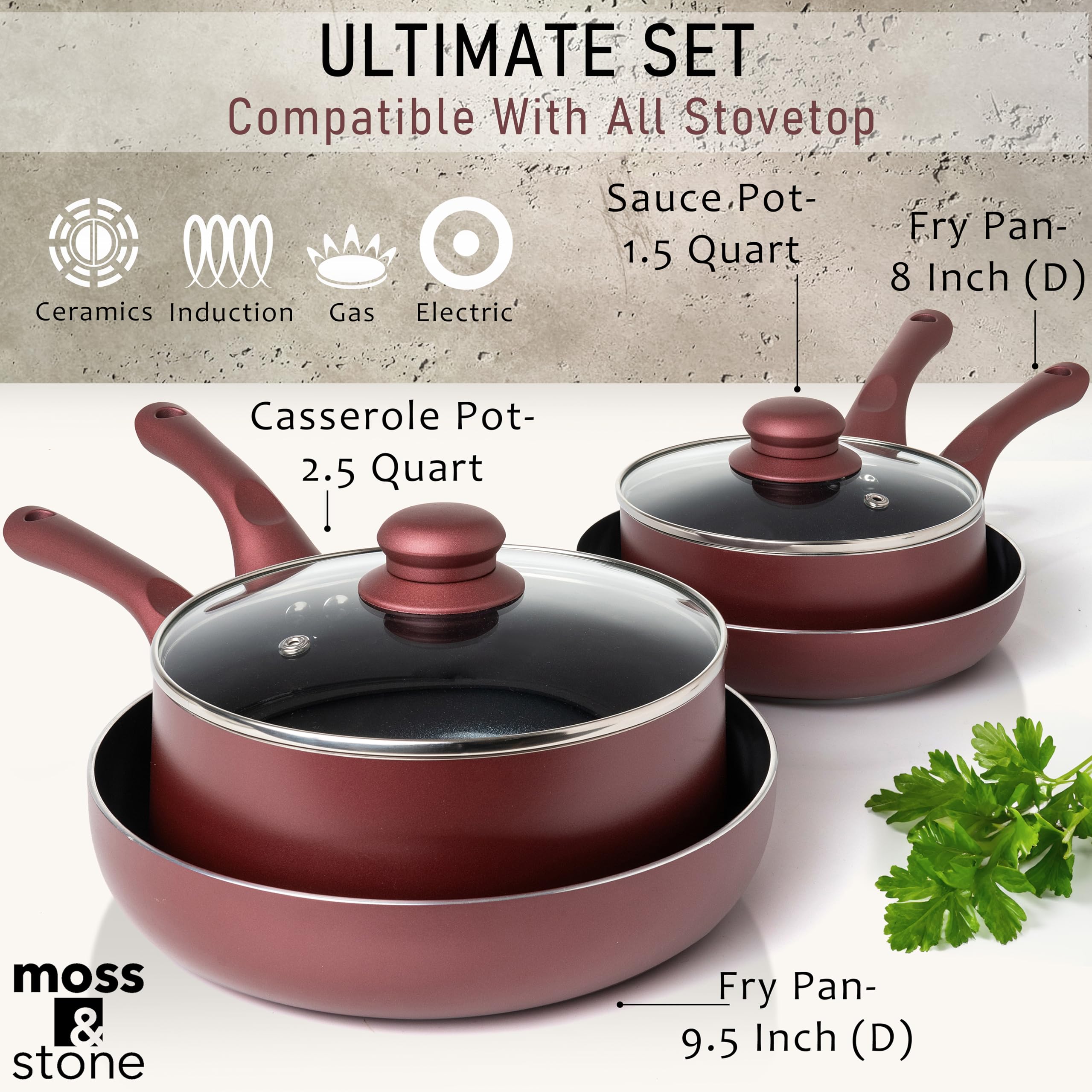 Moss & Stone: tapas de vidrio que permiten ver el progreso de la cocción.
