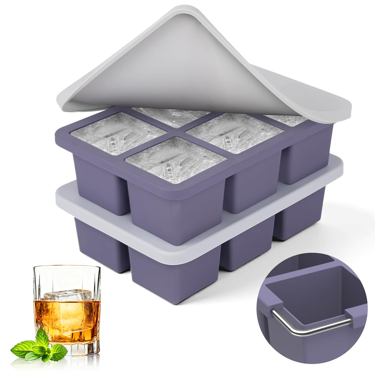 Mossime moldes-hielo-grandes-cuadrados-2-pulgadas para cocteles
