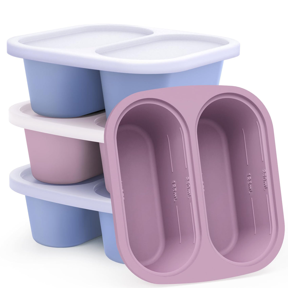 Mossime moldes de sopa 1 taza con tapa, porciones prácticas para congelar.