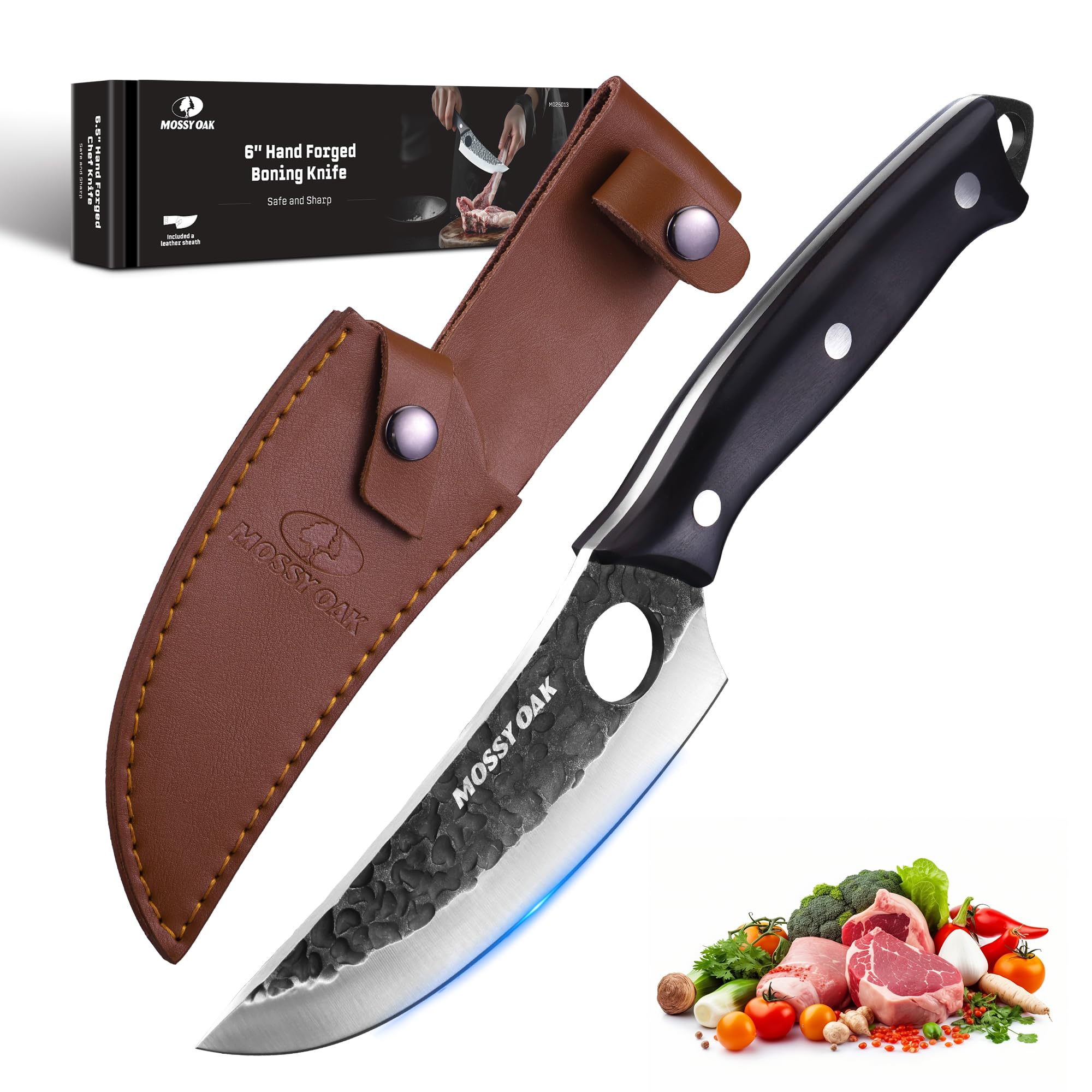 Cuchillo Mossy Oak de chef Mossy Oak 6 pulgadas forjado a mano para precisión