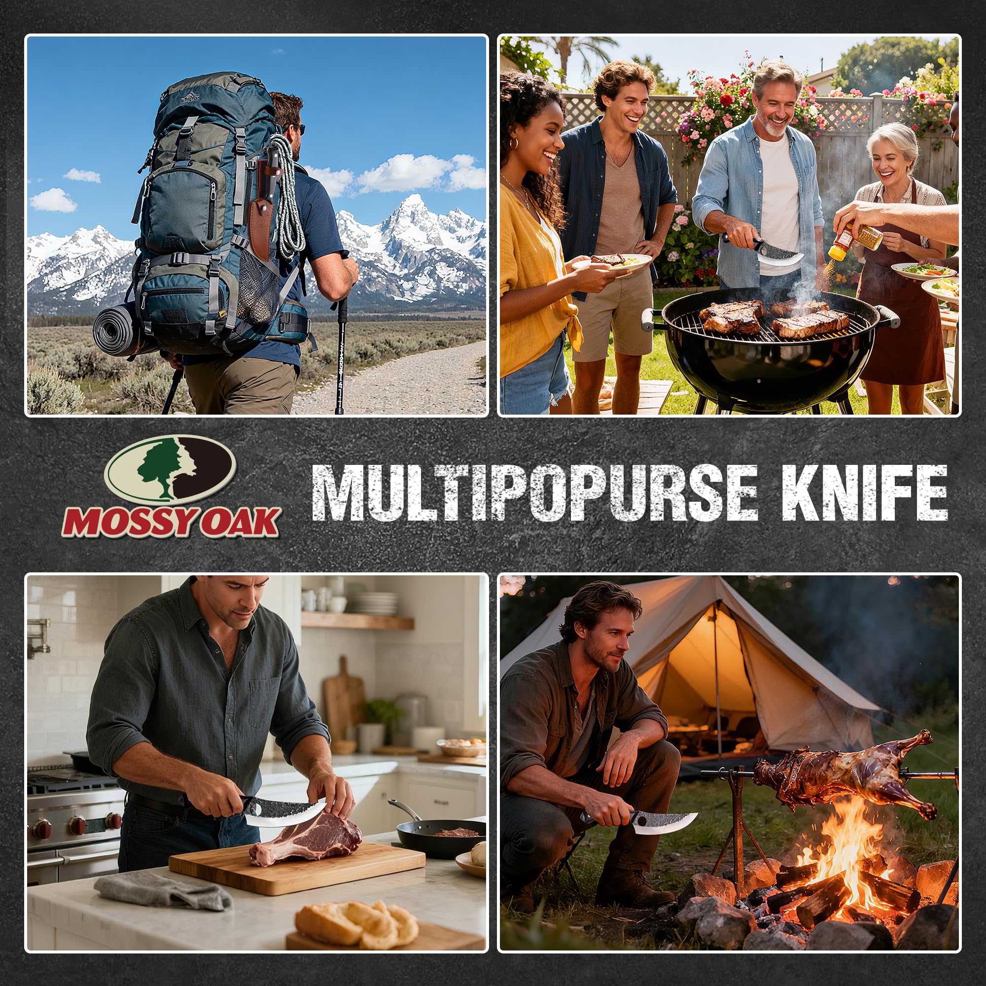 Uso en exteriores para camping y barbacoa con Mossy Oak