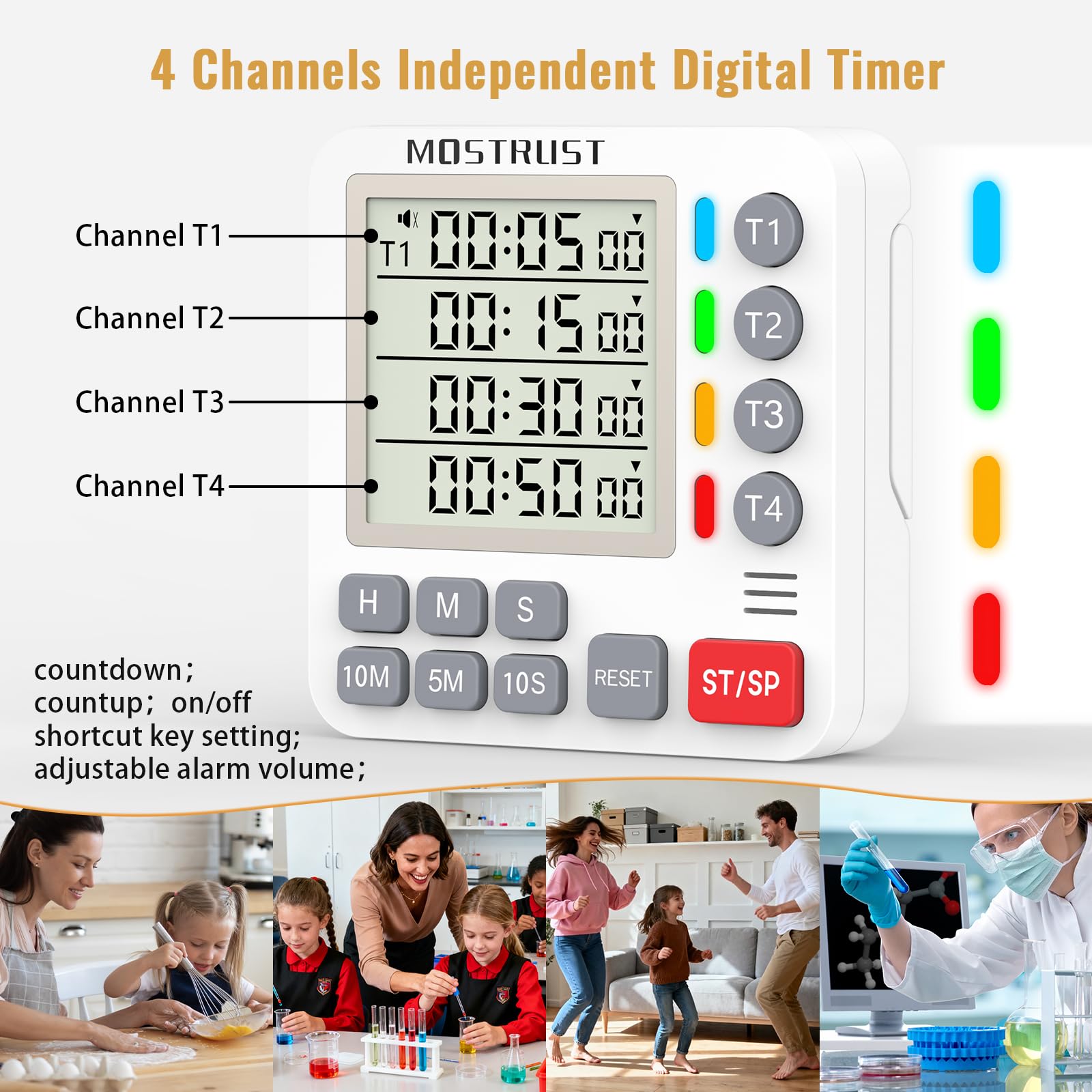 MOSTRUST temporizador con alarma sonora para avisos puntuales en la cocina