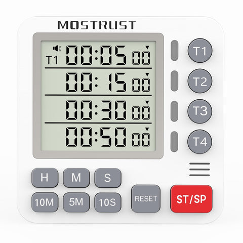 MOSTRUST temporizador digital de cocina con pantalla grande para lectura clara