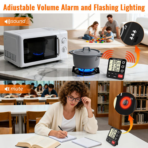 MOSTRUST Temporizador de cocina con alarma ajustable para diferentes tareas de cocina.