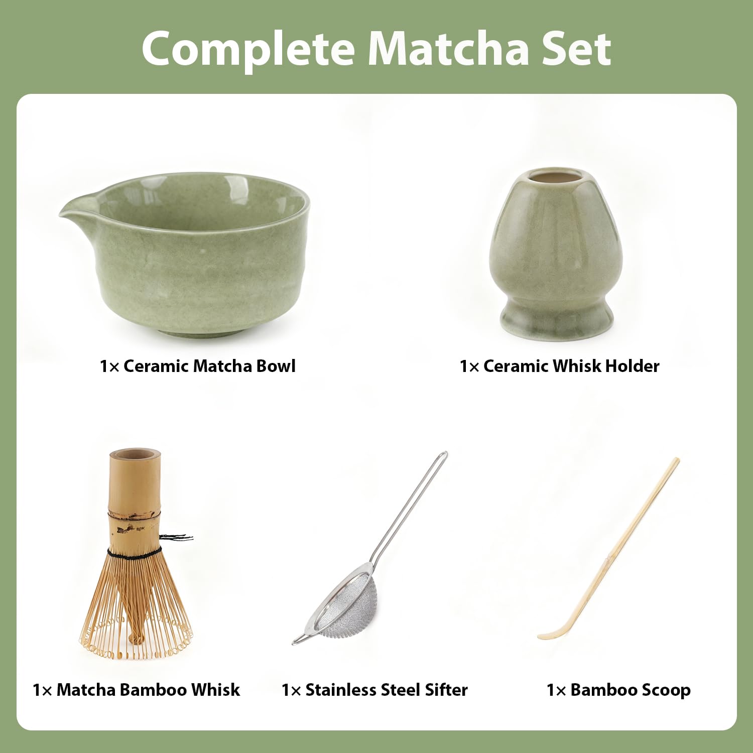 Motase kit de herramientas de matcha para ritual diario