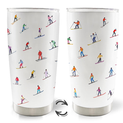 Motermate taza 20 onzas con diseño de esquí, ideal para mantener la bebida caliente en salidas.