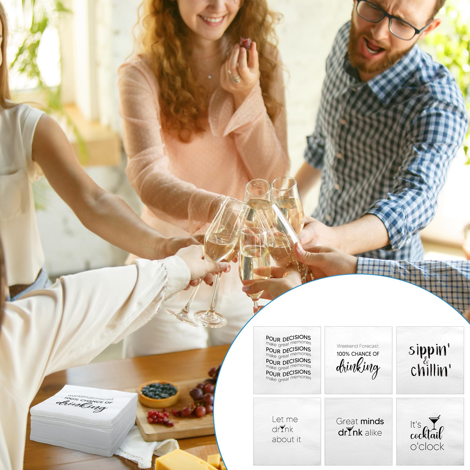 MotiMind servilletas coctel para uso en eventos, en casa o al aire libre.