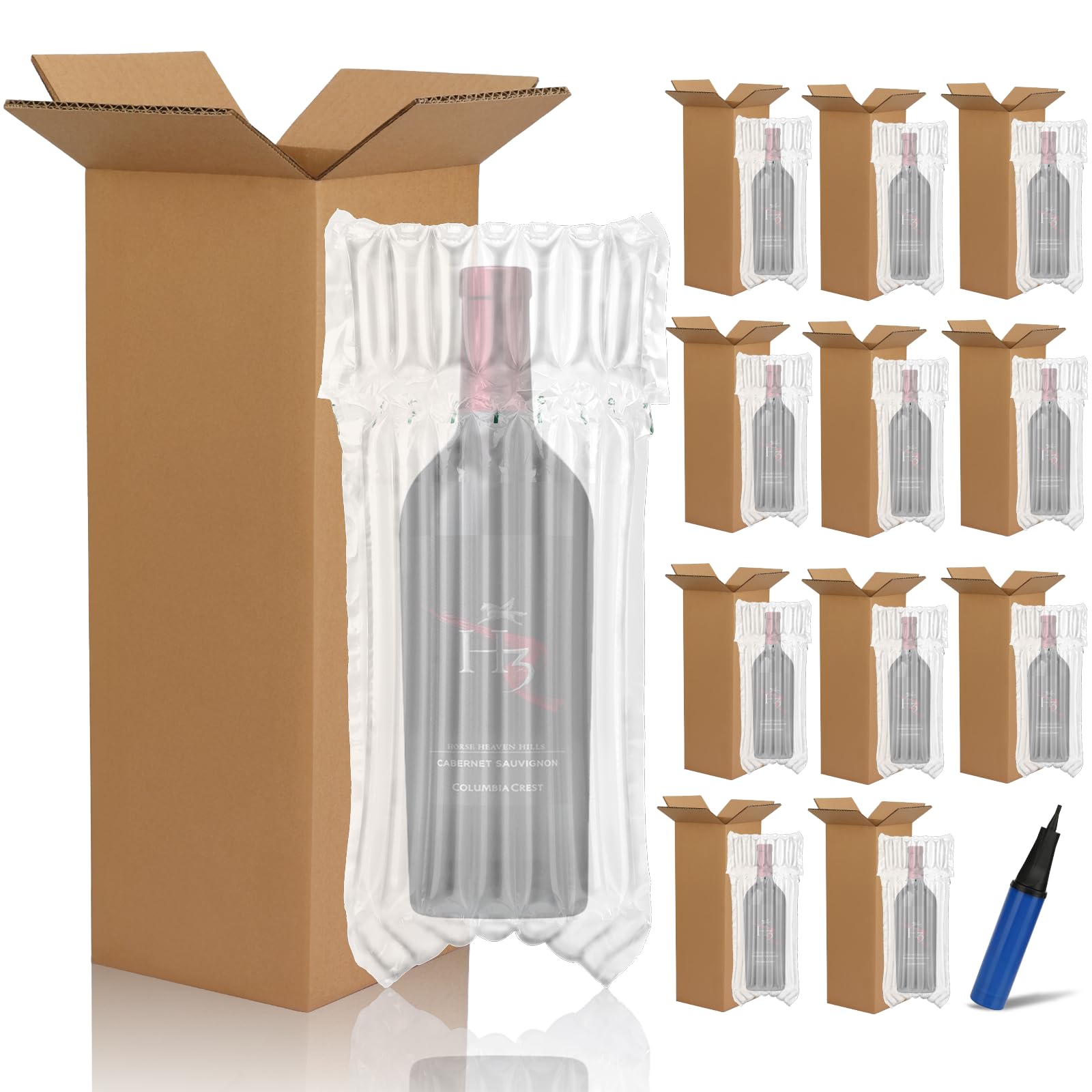 Mototo conjunto de envío para vino con cajas seguras para botellas durante transporte