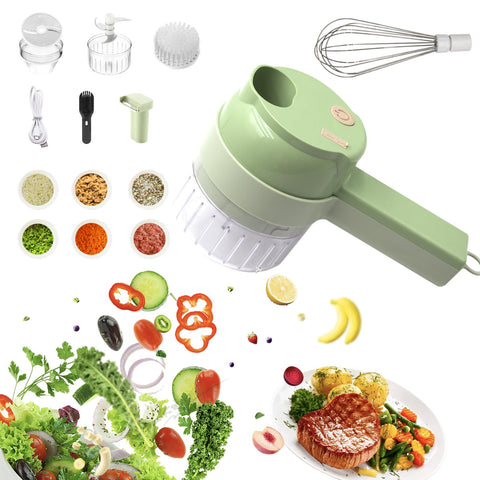 Motpiuoc procesador de vegetales portátil inalámbrico 4 en 1 para cortar rápido