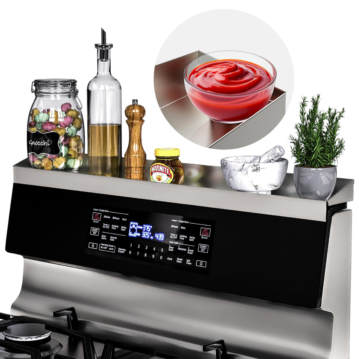 Mount Walker estante superior para estufa de 30 pulgadas con diseño robusto