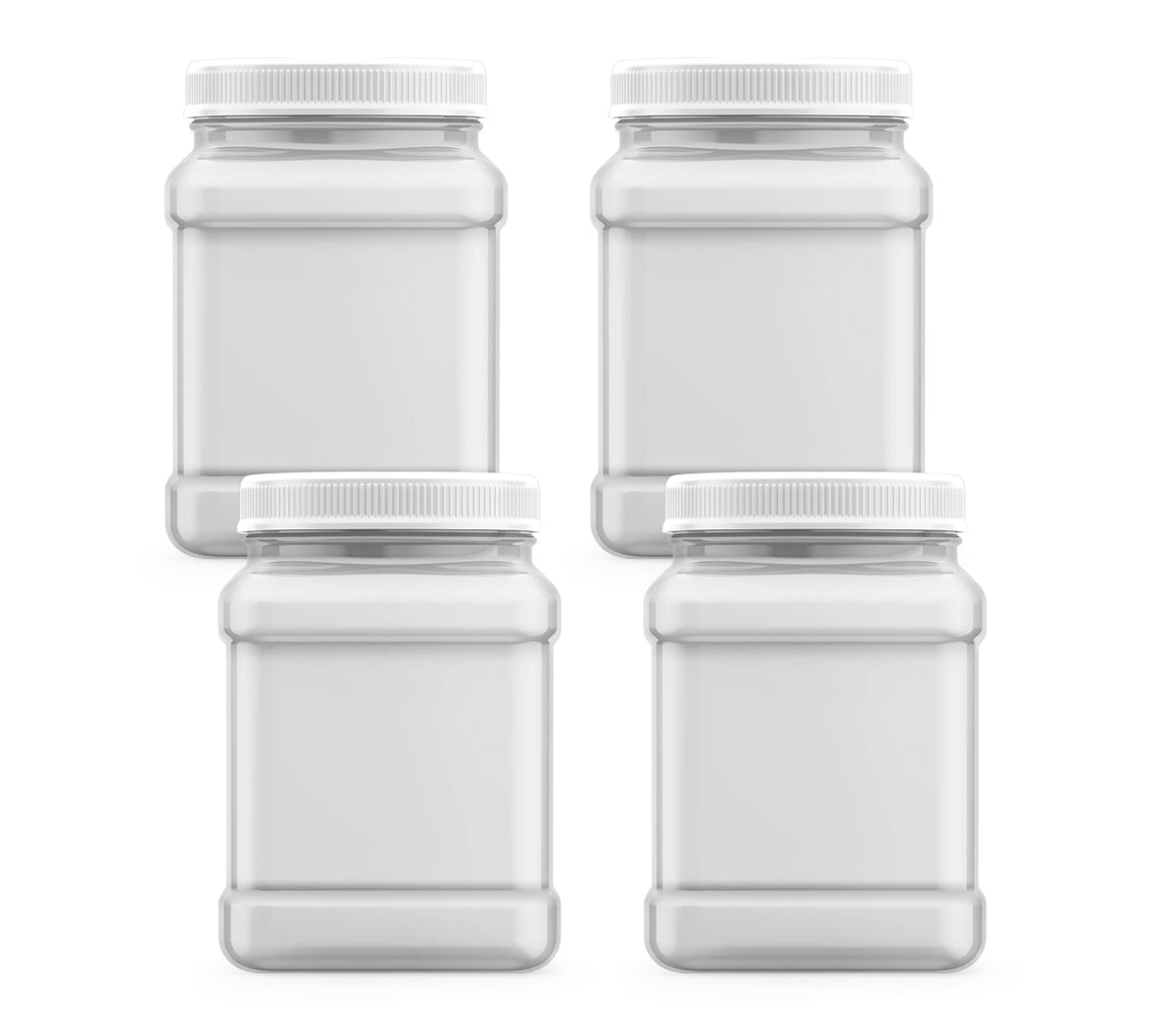Tarro cuadrado Mountain West con asa pellizco, 64 oz, ideal para almacenar ingredientes secos.